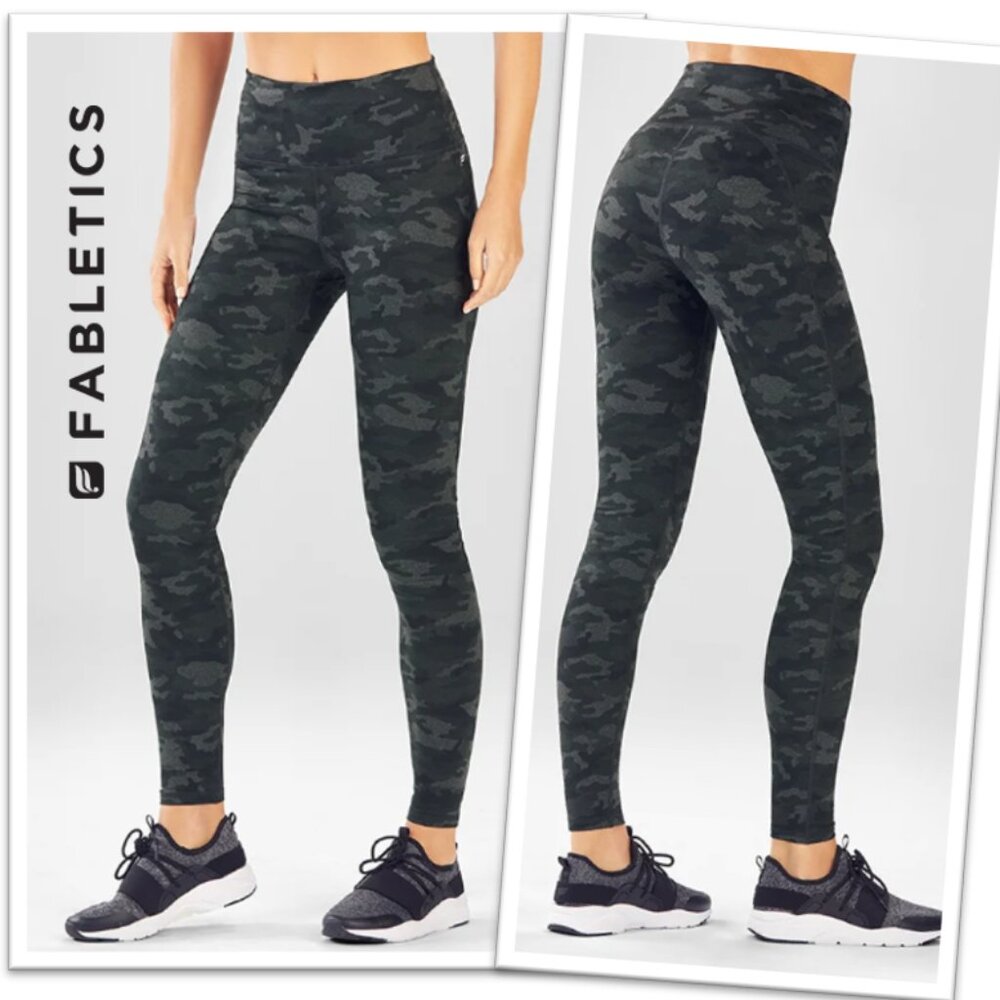 FABLETICS Define PowerHold® High-Waisted Legging - Charcoal Camo, S